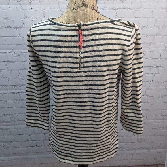 Loft Striped Sweater with Zipper on Back Medium - Picture 5 of 6
